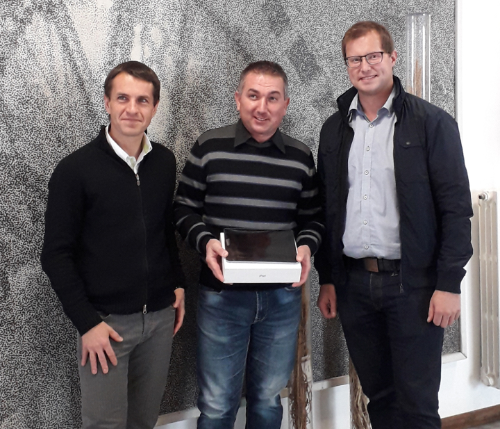 Stefan Thaler (WINTERSTEIGER Italia), Terno Barabba (CREA) e Christian Wimmleitner (WINTERSTEIGER Area Sales Manager)