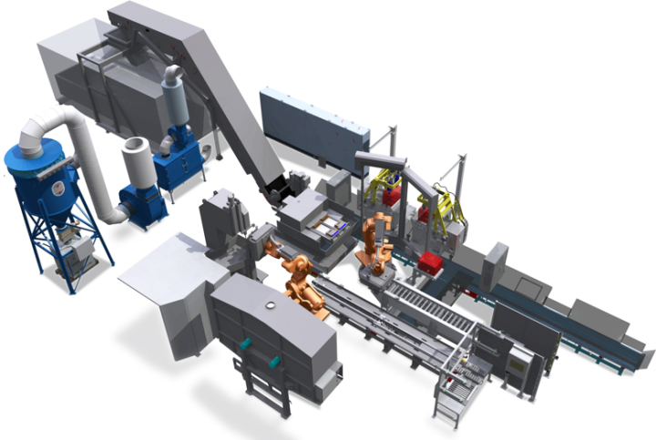 Premachining line for castings