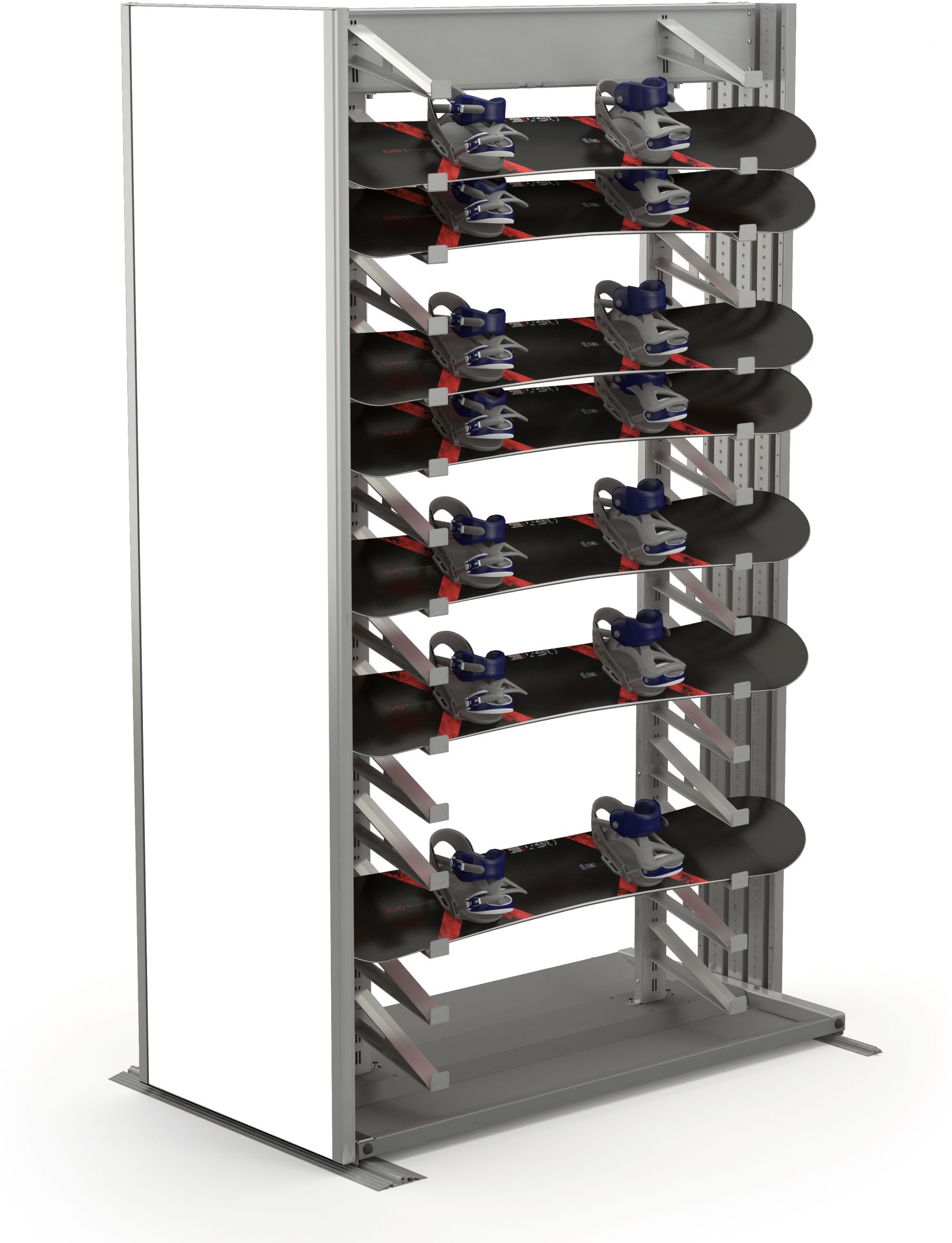 Horizontal modular snowboard holder from Wintersteiger