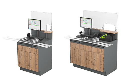 Easystore shop furniture - Protection made of acrylic glass for adjustment and cash desks.