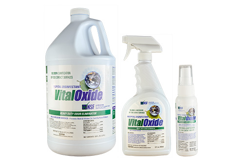 Vital Oxide  - 128 oz Gallon Jug: 57-304-001, 32 oz Spray Bottle: 57-304-002, 3 oz Travel Bottle: 57-304-003