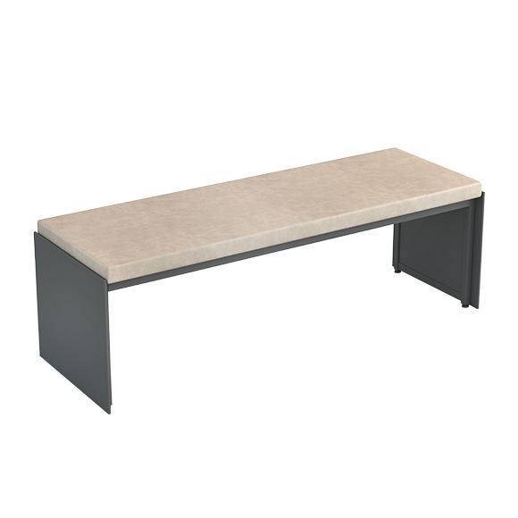 Bench with upholstered seat cushion