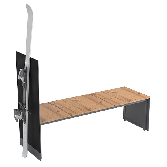 Bench with ski rest