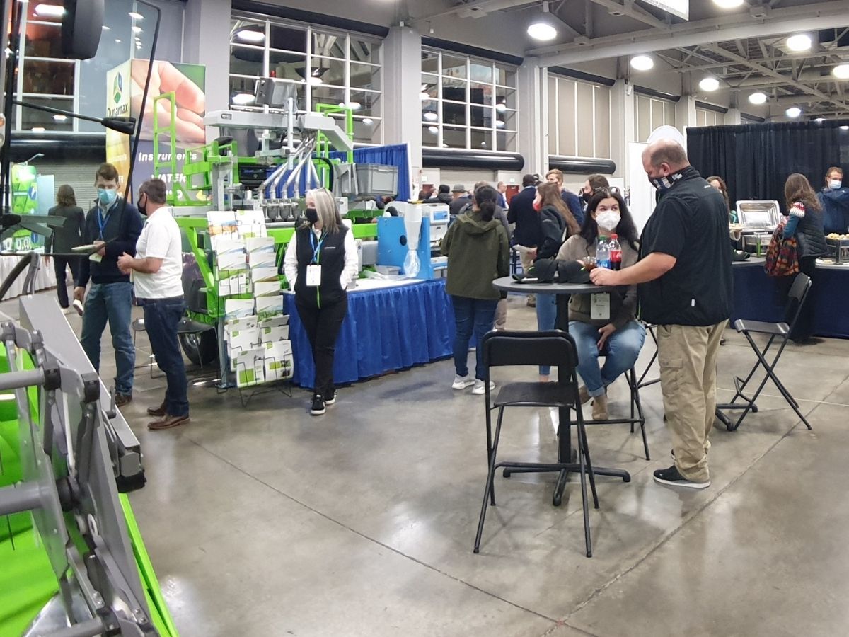 A busy exhibit hall at the 2021 Annual ASA, CSSA, SSSA Meeting