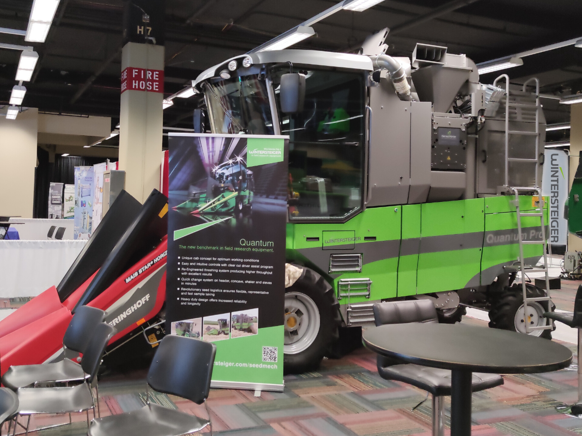 The WINTERSTEIGER Quantum Pro plot combine at the 2021 ASTA CSS & Seed Expo